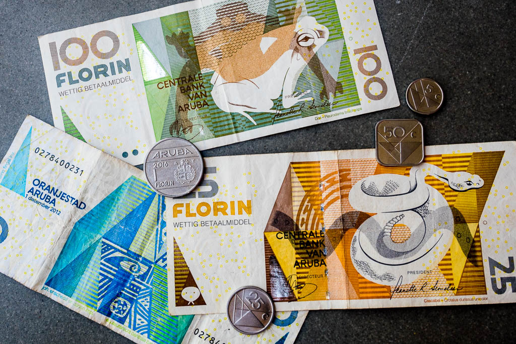 Währung Aruba Geldscheine und Münzen