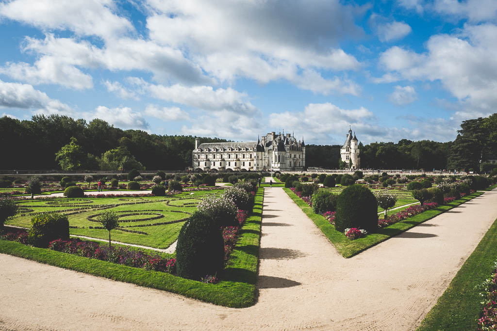 Park Schloss Chateau de Chenonceau Rundreise entlang der Loire in Frankreich
