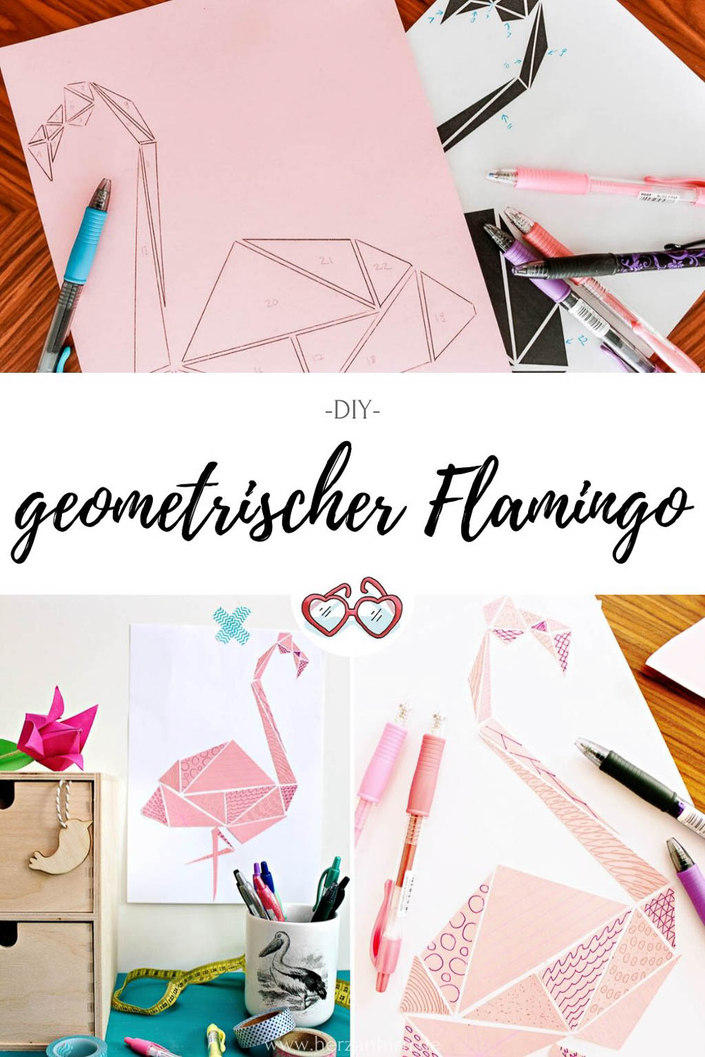 geometrischer Flamingo Pinterest Grafik